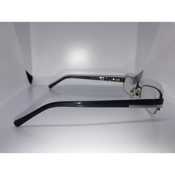 PRADA VPR 64H 1BO-1O1 Optical Eyeglasses Frames Glasses with Silver Accents - Picture 4 of 5